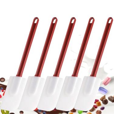 Imagem de Espátulas de borracha flexível, 5 peças, conjunto de espátulas de silicone, raspador de espátula de borracha macia, 24 cm, espátula comercial, conjunto de espátulas de borracha de silicone resistente