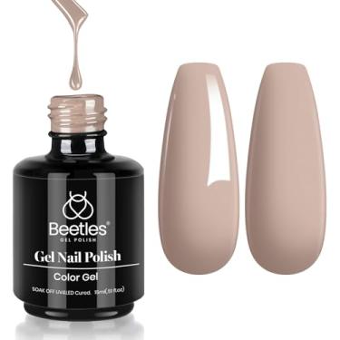 Imagem de Esmalte de gel marrom Beetles, esmalte de gel neutro Kim Brown de 15 ml, bege caramelo, lâmpada de LED UV de imersão para unhas em gel de outono, esmalte, arte de unhas, manicure, faça você mesmo