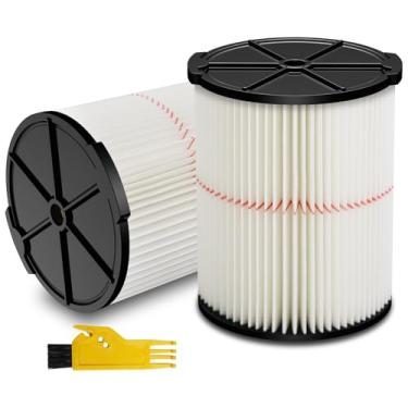 Imagem de Filtro de cartucho de substituição para Craftsman 9-38754 Red Stripe General Purpose Wet Dry Vac substituição para aspirador de pó de 5 a 20 galões, pacote com 2