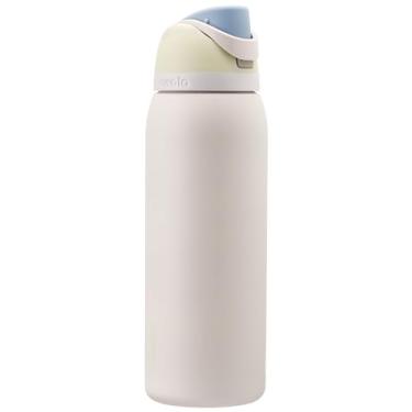Imagem de Owala Garrafa de água de aço inoxidável isolada FreeSip com canudo para esportes e viagens, livre de BPA, 1,134 g, brisa gelada