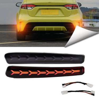 Imagem de BINQIGOO Kit completo de LED para refletor traseiro DRL para Toyota Corolla 2021-2023 L LE XLE, funciona como luzes sequenciais dinâmicas, luz de freio, lâmpadas de para-choque (espinha de peixe fumado)