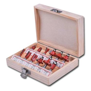 Imagem de Kit Jogo de Fresas Para Tupia Madeira 12 Peças - Tesla Store