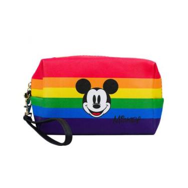 Imagem de Necessaire Retangular Mickey Arco-Íris 11x7x17cm - Disney
