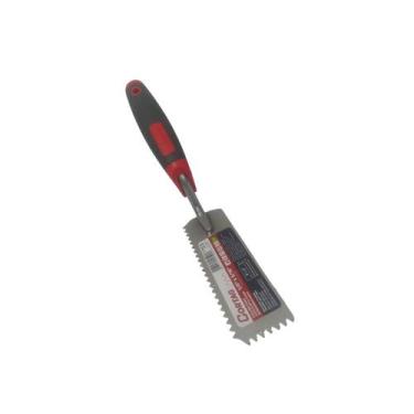 Imagem de Colher Pedreiro Azulejista Dentada em "V" Cabo Emborrachado Cortag