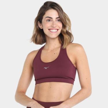 Imagem de Top Mizuno Essence Sem Bojo Média Sustentação, Bordô, GG