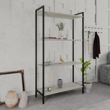 Imagem de Estante para Livros Industrial Aço Multiuso 4 Prateleiras 146cmx80cm A
