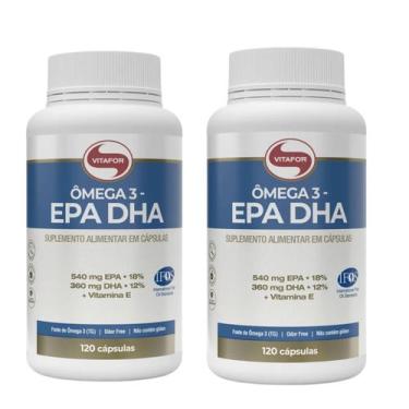 Imagem de Kit 2 Ômega 3 DHA 540mg EPA 360mg Vitamina E 120 Cap Vitafor - Vitafor