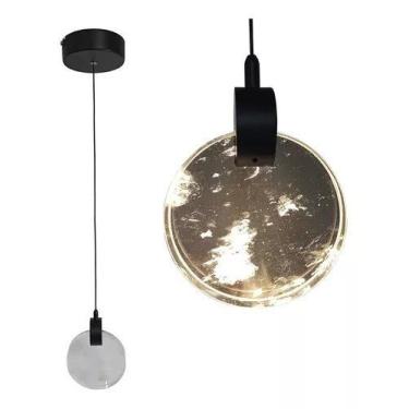 Imagem de Pendente Luminária Led Vidro Bolhas 5w 3000k Cabo Ajustável - CHANDELI