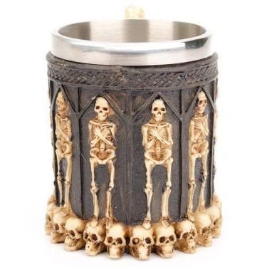 Imagem de Caneca Resina Caveira Skull Viking Tumba - Coisaria
