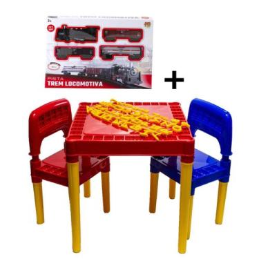 Imagem de Mesa Didática Tritec +Pista Locomotiva Encaixe Trilho Vagão - Tritec e