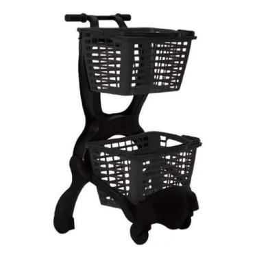 Imagem de Carrinho De Mercado Supermercado Compras Ecoflex Cesta 25lts - JR Mark