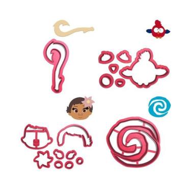 Imagem de Kit 4 Cortadores Moana Logo Anzol Hey Hey - DOCE IMPRESSO, 4,5cm