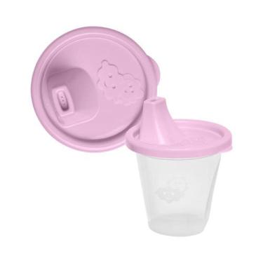 Imagem de Kit 2 Copos Infantil Rosa Com Bico Dosador 245ml 10,5x8 Cm - Jaguar