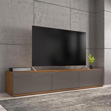 Imagem de Rack Para Sala Tv Eros 180 Com 2 Portas e 1 Gaveta - CASA D, Cinza Per