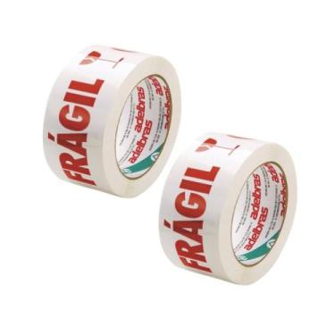 Imagem de Fita Adesiva Cuidado Fragil - 2 Rolos - Adelbras