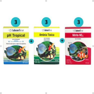 Imagem de Kit 3 Labcon PH Tropical 15ml + 3Labcon Amônia Água Doce + 3Labcon Nit