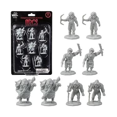 Imagem de Monster Protectors 8 Unpainted Fantasy Orc Mini Figures- All Unique Designs- 1" Hex-Sized Compatible with DND Dungeons and Dragons & Pathfinder and All RPG Tabletop Games
