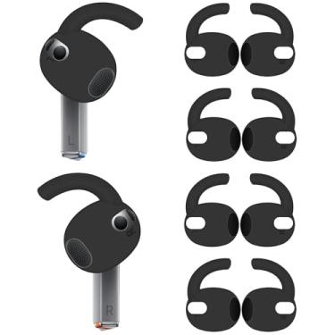 Imagem de BLLQ 4 pares Galaxy Buds3 Ear Hook Cover Grip Tip Antiderrapante Acessórios compatíveis com Samsung Galaxy Buds 3, Preto 804b4