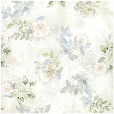 Imagem de Theper Papel de parede floral verde Boho Contact Paper 43.9 cm x 200.2 cm vinil folha flor removível papel de parede autoadesivo para quarto vintage papel de parede mural decoração de casa para