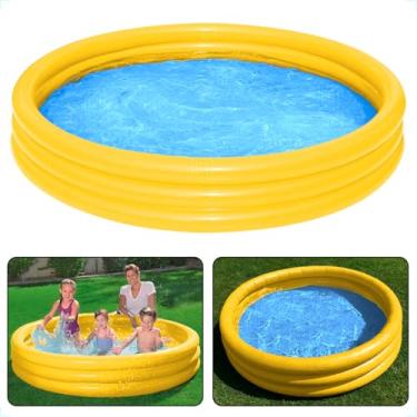Imagem de Piscina Inflável Redonda 400 Litros Para Crianças e Adultos Grande (Amarelo)