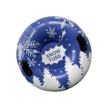 Imagem de YIJU Tubo de neve inflável, brinquedo de trenó de neve de inverno, suprimentos de desenho animado, trenó de neve inflável, com alças para esqui, mulheres