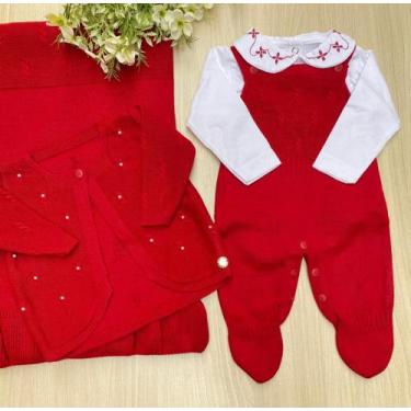 Imagem de Saída de maternidade de menina em tricot Vitória 4 peças - Dinhos baby