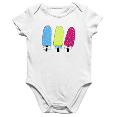 Imagem de Body Bebê Algodão Colorfull Icecreams - Foca na Moda, Branco, GG