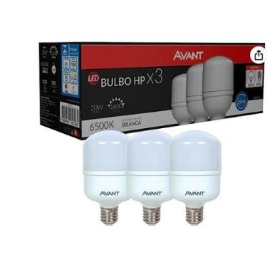 Imagem de Kit pack com 3 lampadas led 20w avant bulbo econômica para casa loja 6