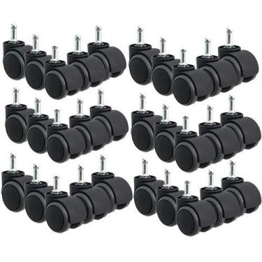 Imagem de Kit Rodízio 30 Rodinhas Semi Silicone Anti Riscos P/ Cadeira - Escrite