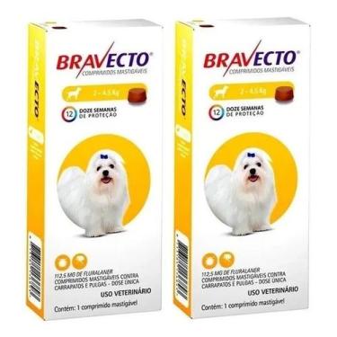 Imagem de Kit com 2 Antipulga e Carrapato Bravecto 2 a 4,5kg