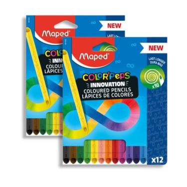 Imagem de Kit 02 Lápis de Cor 12 Cores Infinity Color'Peps Triangular Infinito M