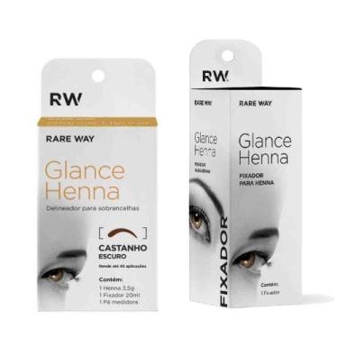Imagem de Kit Glance Henna Design Sobrancelha Escolha cor + Fixador Dermatologic