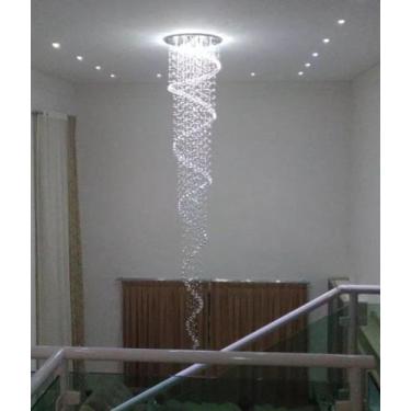 Imagem de Lustre Espiral Em Cristais K9, Para Vão De Escada E Pé Direito Duplo, 