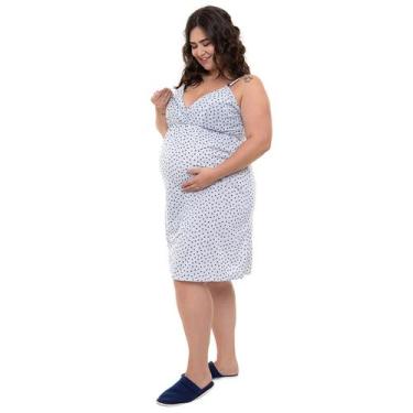 Imagem de Camisola Plus Size Linda Gestante de Alcinha Amamentação, 48/GG