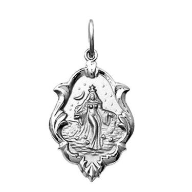 Imagem de Pingente Mini 1cm Nossa Senhora Aparecida Retangular Ouro 18k Branco k