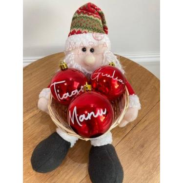 Imagem de Bolas de Natal Personalizadas  (Vermelha ou Branca) - Genérica