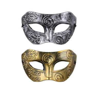 Imagem de Kit 2 Máscaras Gladiador Baile Festas Carnaval 50 Tons Cor Dourado E P