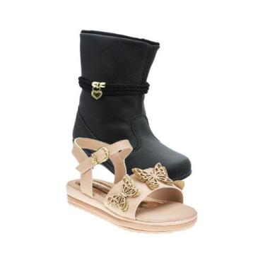 Imagem de Bota Infantil Menina e Sandalia Infantil - KIT 2 PARES Tam 23 ao 34 - 
