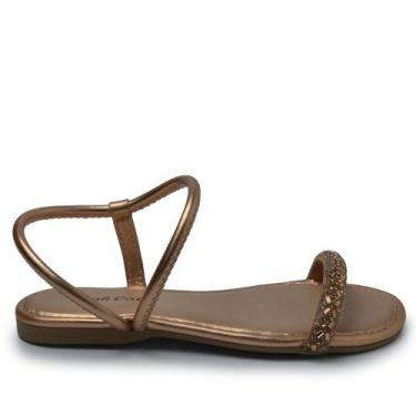 Imagem de Sandália Rasteira Infantil Pink Cats Feminina V5201, 32, Rose gold