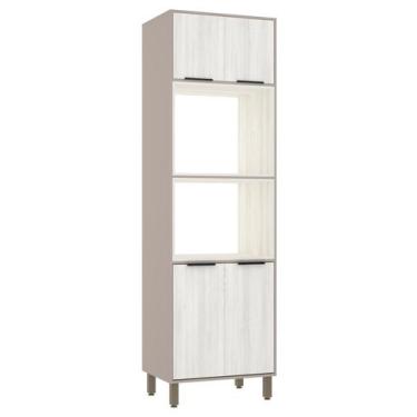 Imagem de Torre Stylo 70 Cm 4 portas e 2 Nichos Microondas Luciane Moveis, Teka 