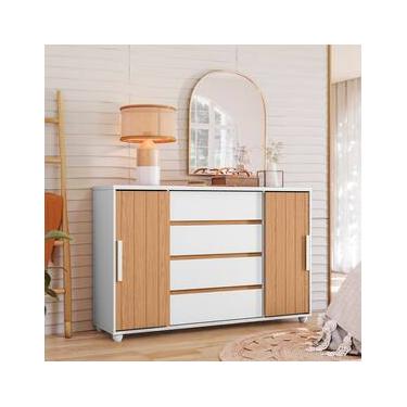Imagem de Cômoda Palumoveis Evidenza com 4 Gavetas e 2 Portas – 150cm de Largura