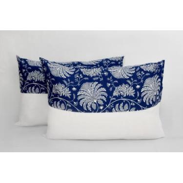 Imagem de Par Fronhas 100% Algodão 180Fios com Ziper azul mandala - MIGUEL ENXOV