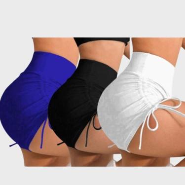 Imagem de Kit 3 Shorts Feminino Academia Bermuda Corrida Fitness Yoga - Faby Fas