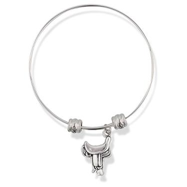 Imagem de EPJ Bracelete de cavalo inglês com pingente de sela