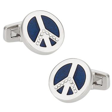 Imagem de Abotoaduras com símbolo da paz Cuff-Daddy com caixa de apresentação
