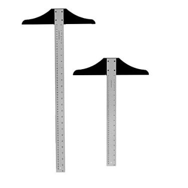 Imagem de Ludwig Precision Quadrado em T padrão de 45,72 cm e 60,96 cm para arte, moldura e esboço, 2 pacotes, prata, 2 unidades