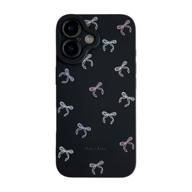 Imagem de FLIRACON Capa de telefone fofa Kawaii pequena laço preta macia compatível com capa de iPhone (cor para iPhone 14 Pro)