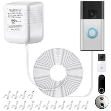 Imagem de Dreyoo Adaptador transformador de campainha de 24 V, adaptador de fio C de 7 m de comprimento compatível com anel, Nest Hello, Wyze, Eufy, fonte de alimentação de campainha de vídeo de 500 mA com