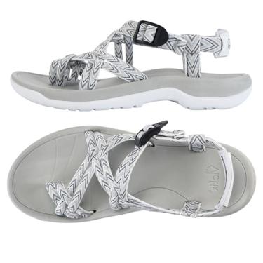Imagem de Viakix Sandálias de caminhada femininas: Sandália de caminhada esportiva esportiva ao ar livre bonita elegante e confortável para trekking água ao ar livre praia com suporte de arco para mulheres