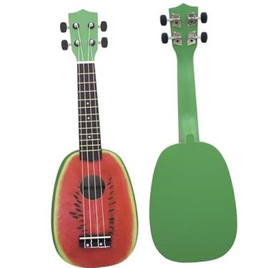 Imagem de 21 Polegada Ukulele 4 Cordas Guitarra Melancia Havaiano Mini Guitarra Basswood Ukulele Instrumento Musical De Cordas Iniciante Kit de ukulele